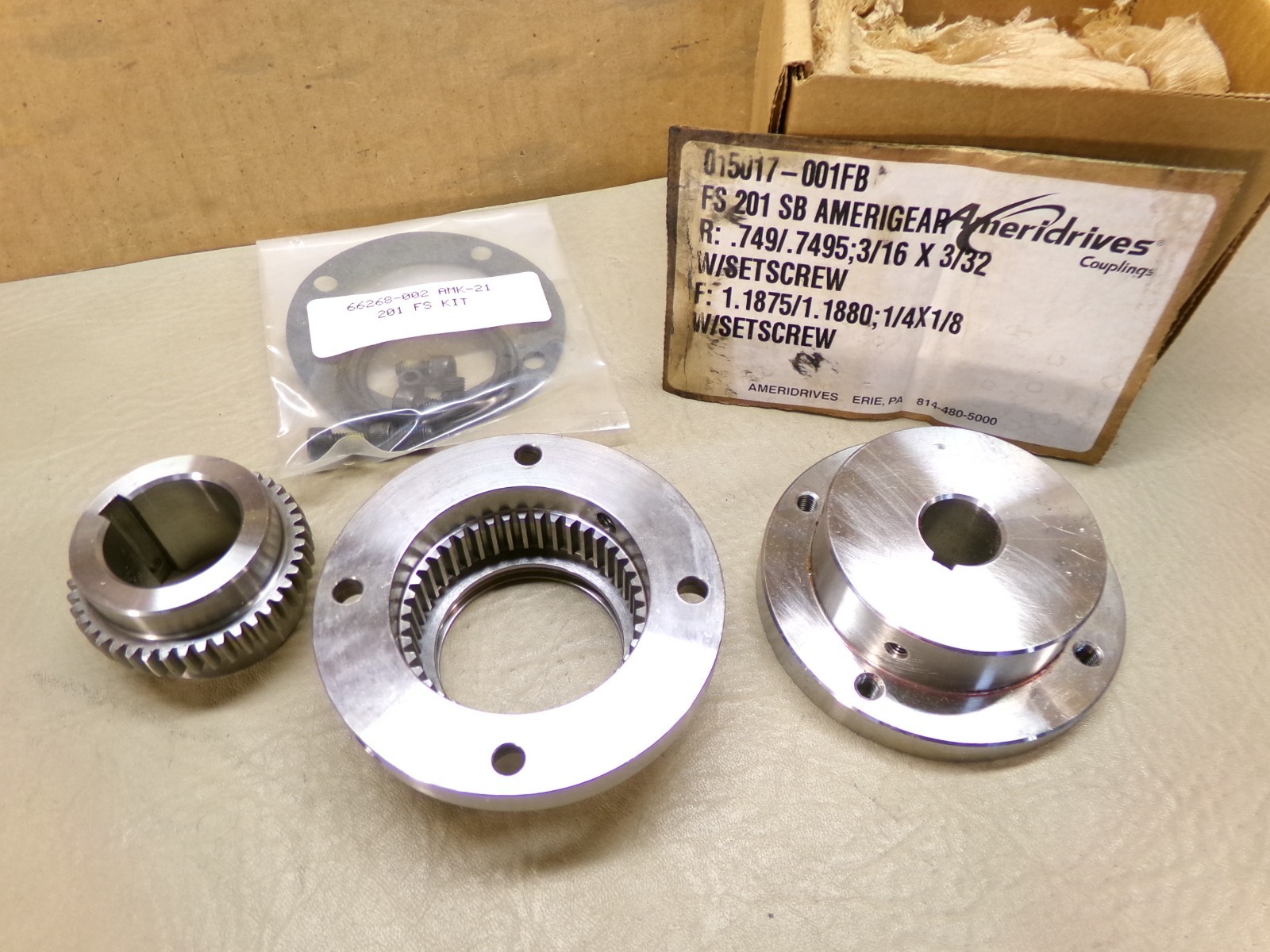 NEW AMERIDRIVES Coupling AMERIGEAR FS 201 SB .749 1.1875