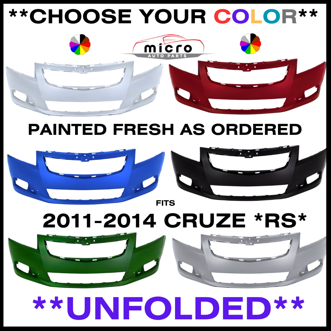 UNFOLDED FRONT BUMPER FOR 2011-2014 CRUZE W/RS PKG CHOOSE YOUR COLOR GM1000925