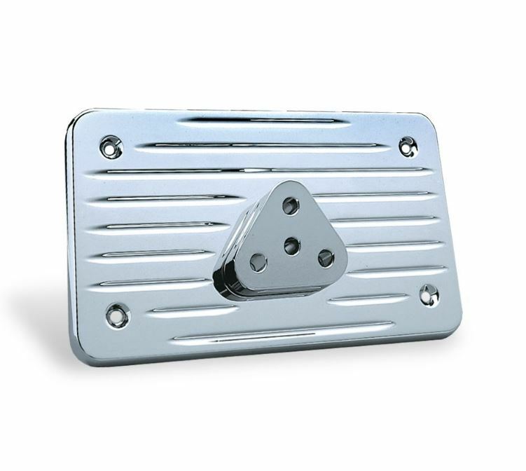 Arlen Ness Chrome Radius Grooved License Backing Plate (12-151) Arlen Ness Chrome Radius Grooved License Backing Plate (12-151)