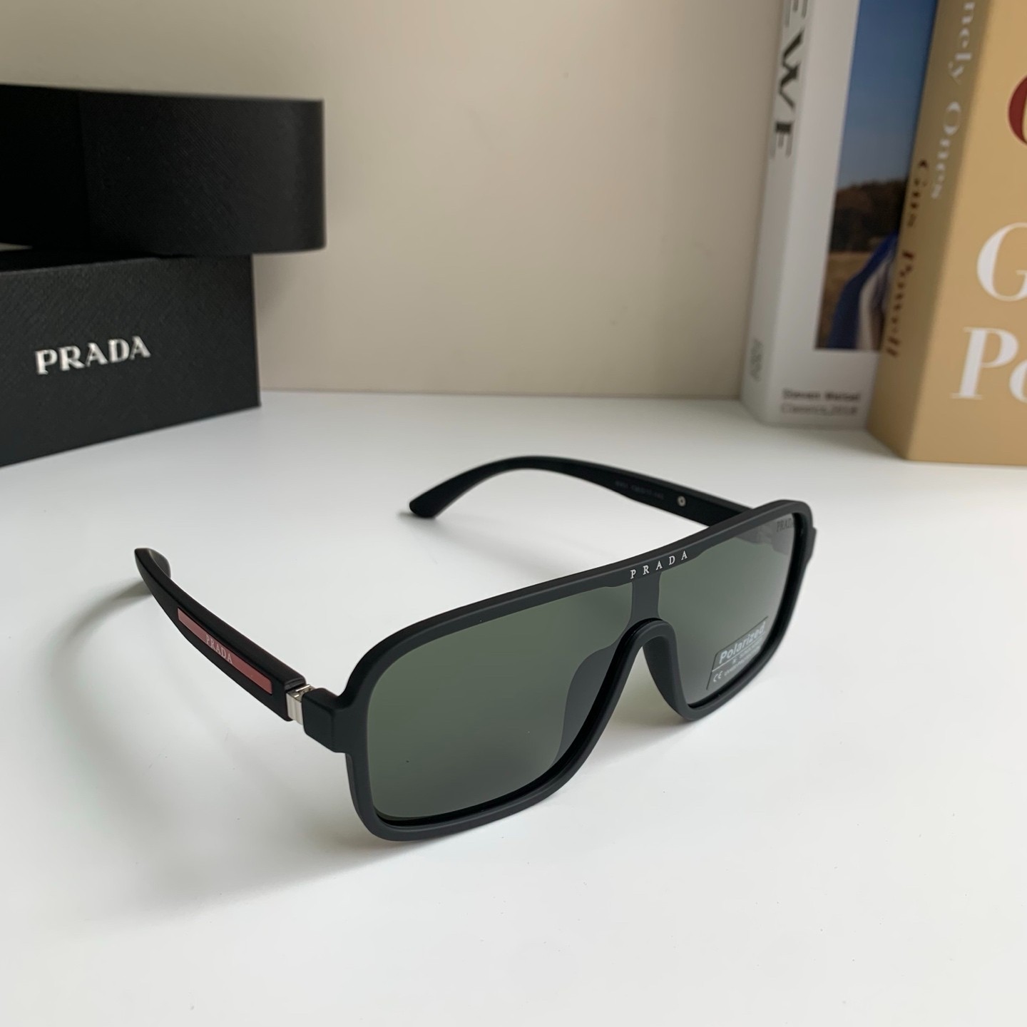 PRADA Men\'s Casual Square Shield Sunglasses