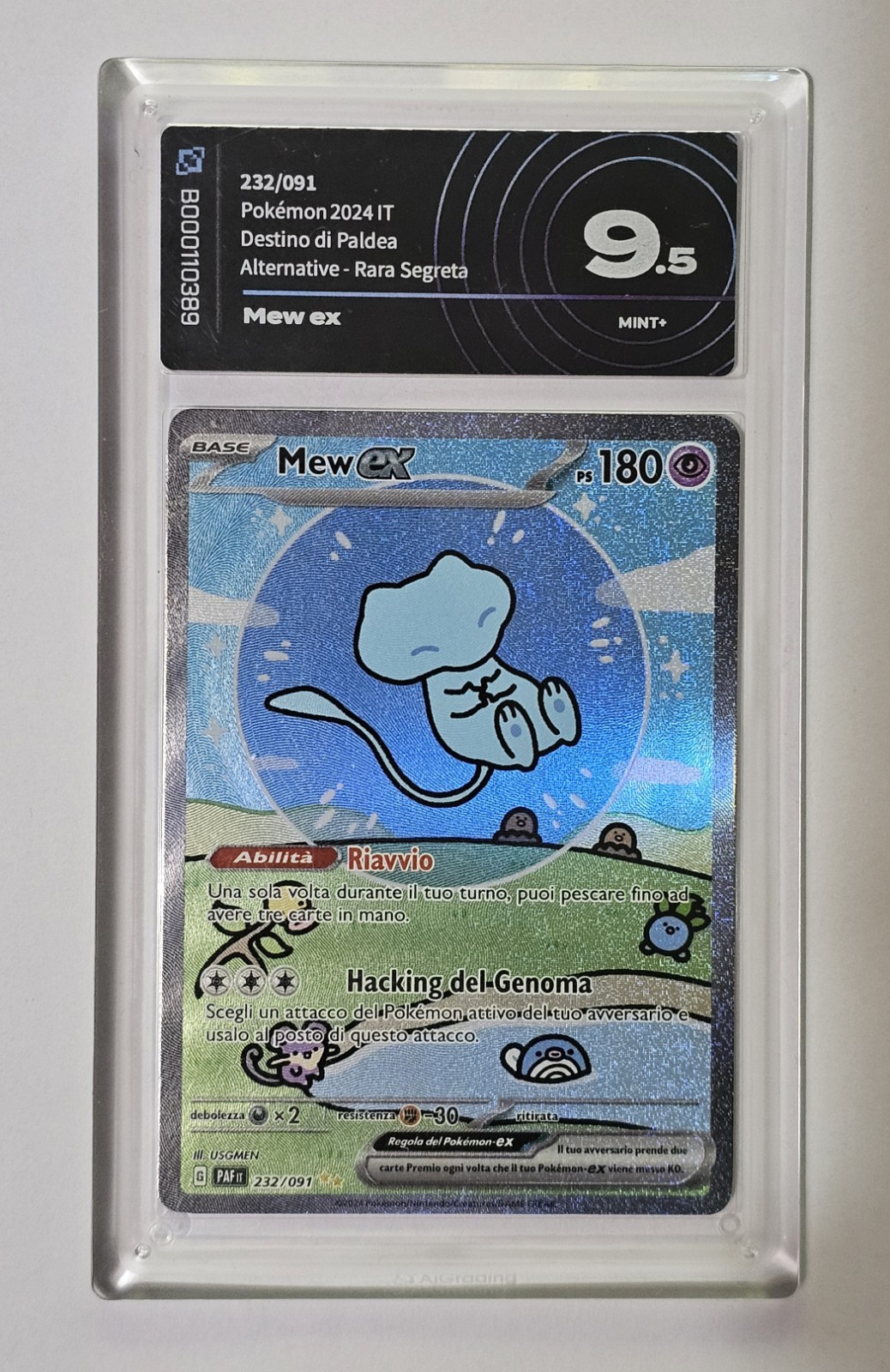 Pokemon Card Italian - Mew Ex 232 - Destiny of Paldea - AI GRADING 9.5 Pokemon Card Italian - Mew Ex 232 - Destiny of Paldea - AI GRADING 9.5