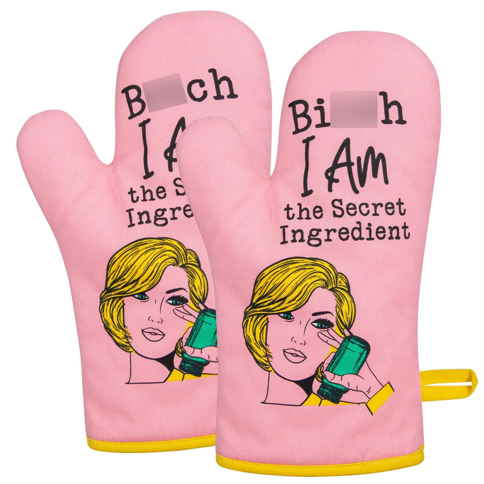 Miracu Oven Mitt, Funny Kitchen Cooking Oven Mitts, Pink Kitchen Accessories, Ba