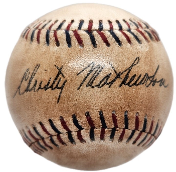 Christy Mathewson Autographed 1910s Baseball. Licensed Reproduction Ball