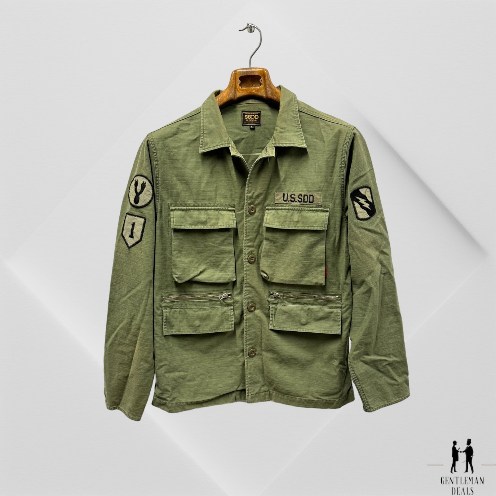 FUCT SSDD MFG Field Jacket Olive Safari Maverick Military L US SDD 100% Cotton