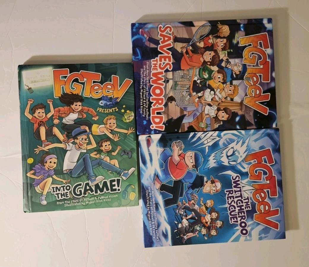 Lot 3 FGTEEV Books Graphic Novels - Saves the World Game Rescue 1st Ed Hardcover