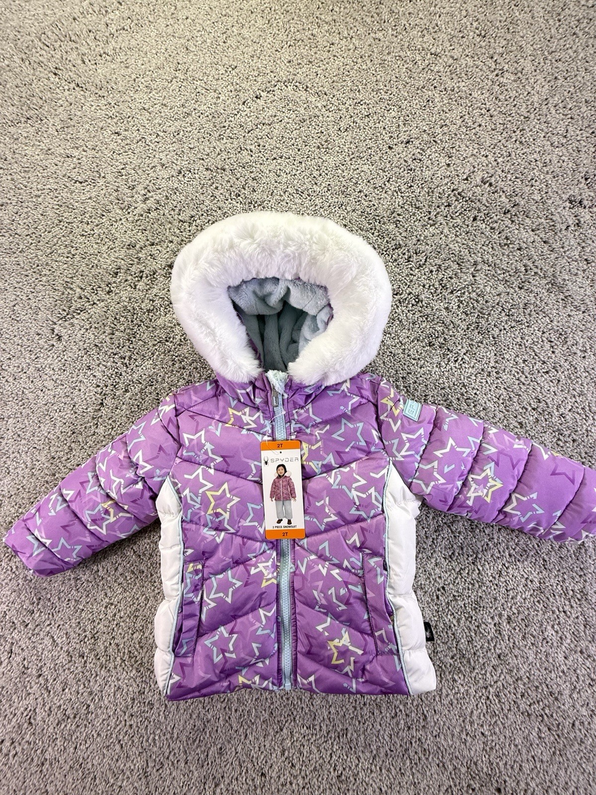 NWT Spyder Girls 2T Jacket With Hood Purple Stars NWT Spyder Girls 2T Jacket With Hood Purple Stars