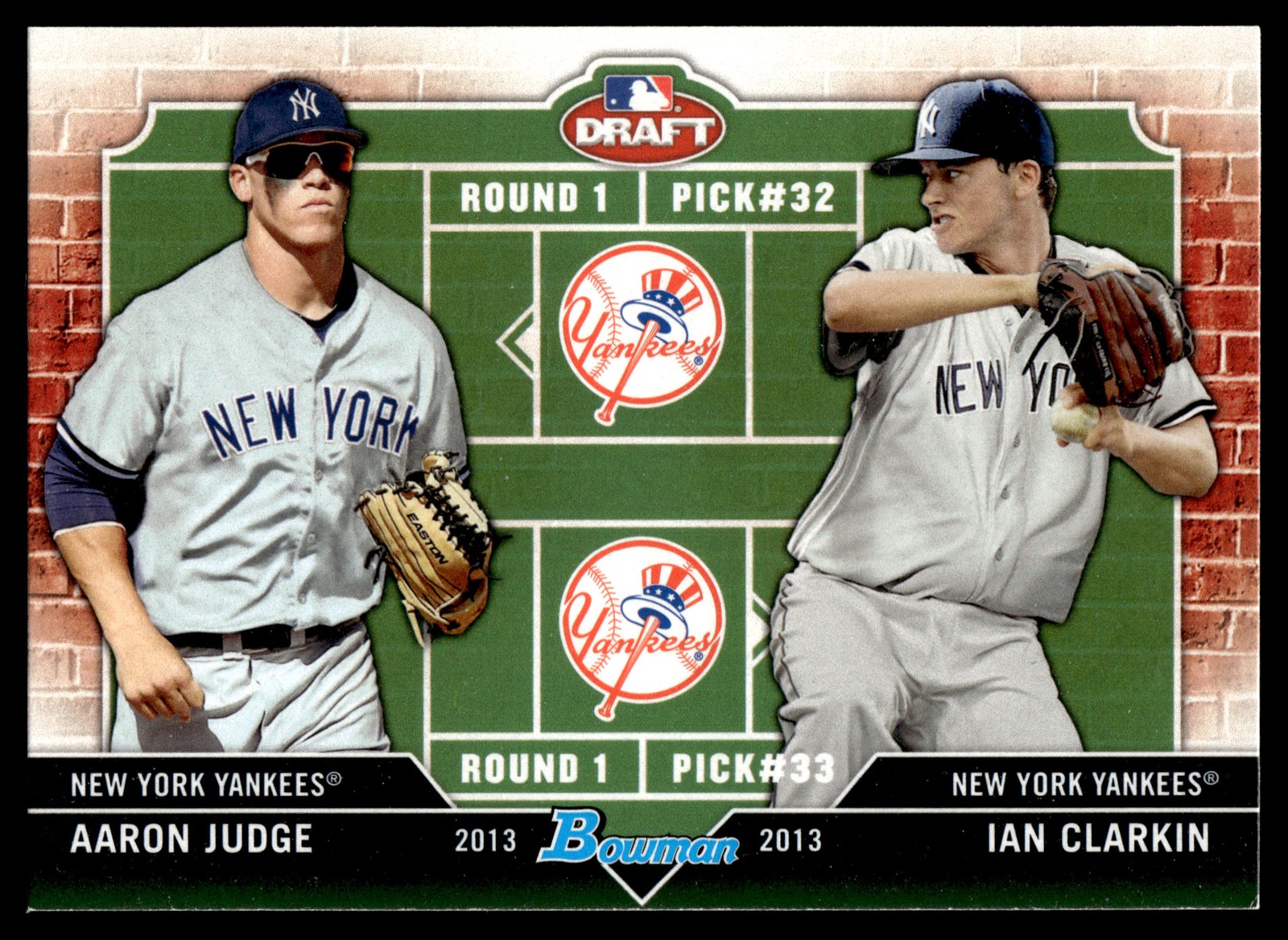 2013 Bowman Draft Picks & Prospects Aaron Judge / Ian Clarkin #DD-JC Yankees