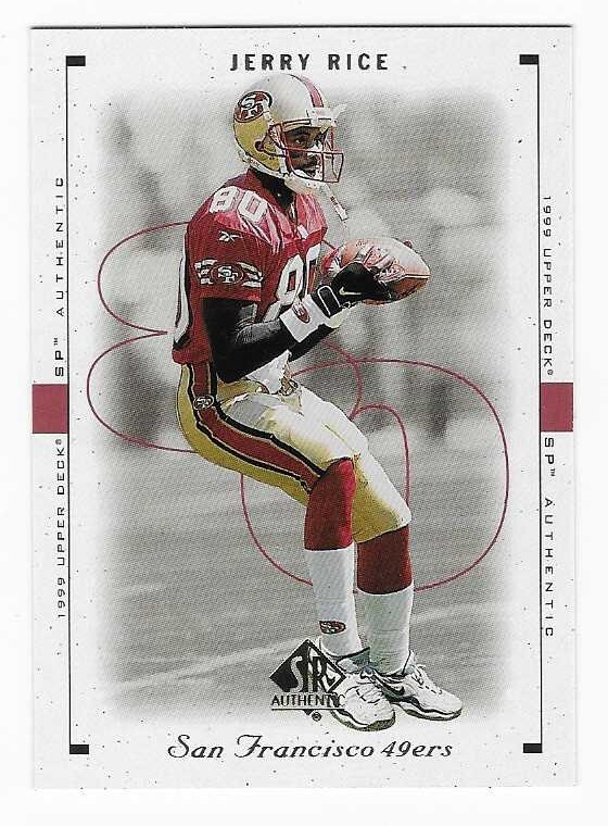 1999 Upper Deck SP Authentic Jerry Rice San Francisco 49ers Football Card #76 1999 Upper Deck SP Authentic Jerry Rice San Francisco 49ers Football Card #76