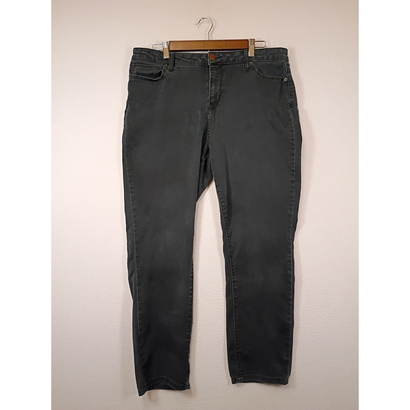 Minimalist Westport 1962 Womens 16P Charcoal Gray Petite Mid Rise Skinny Jeans