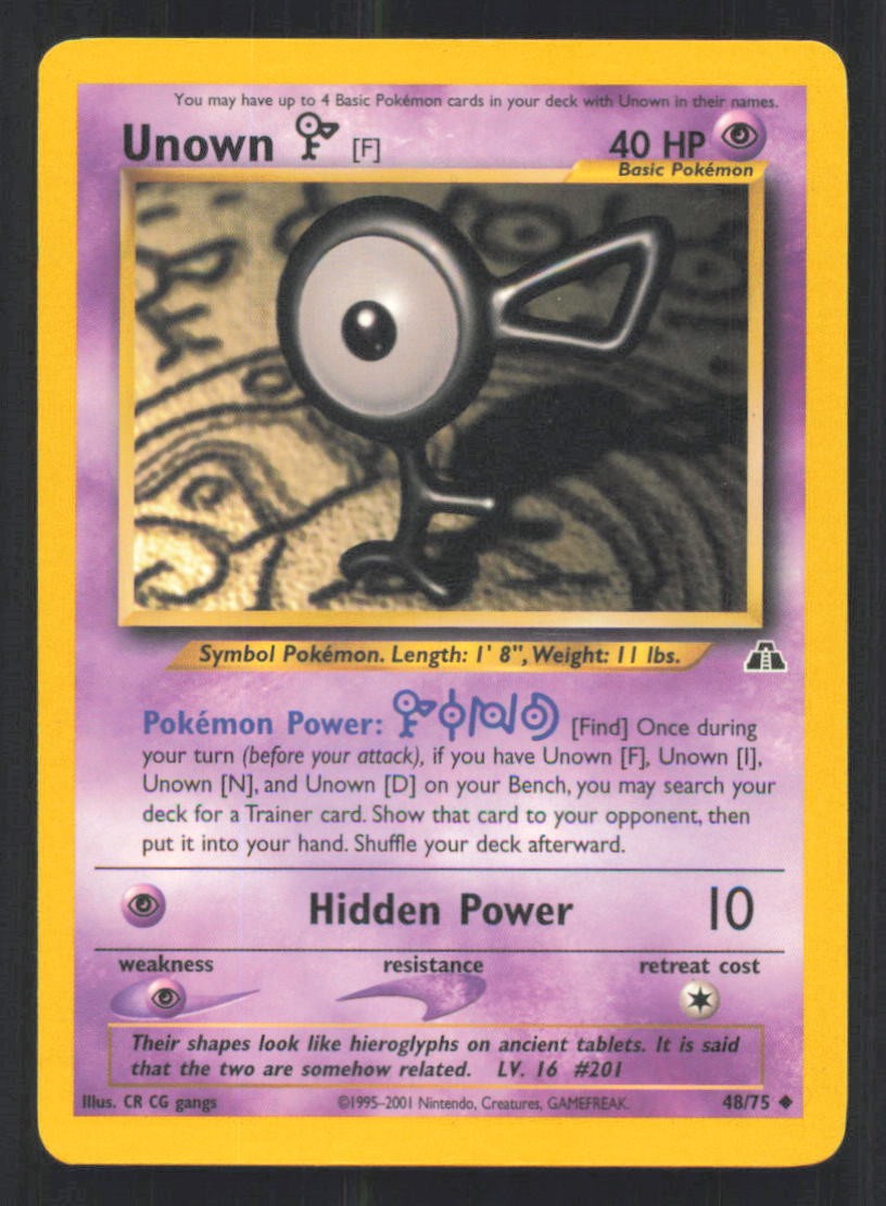 Pokemon Unlimited Unown [F] [N2 - 48/75 LP]