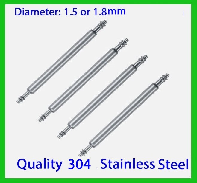 4 x Watch Spring Bar  for Watchband 304 Stainless Steel -Diameter 1.5mm or 1.8mm