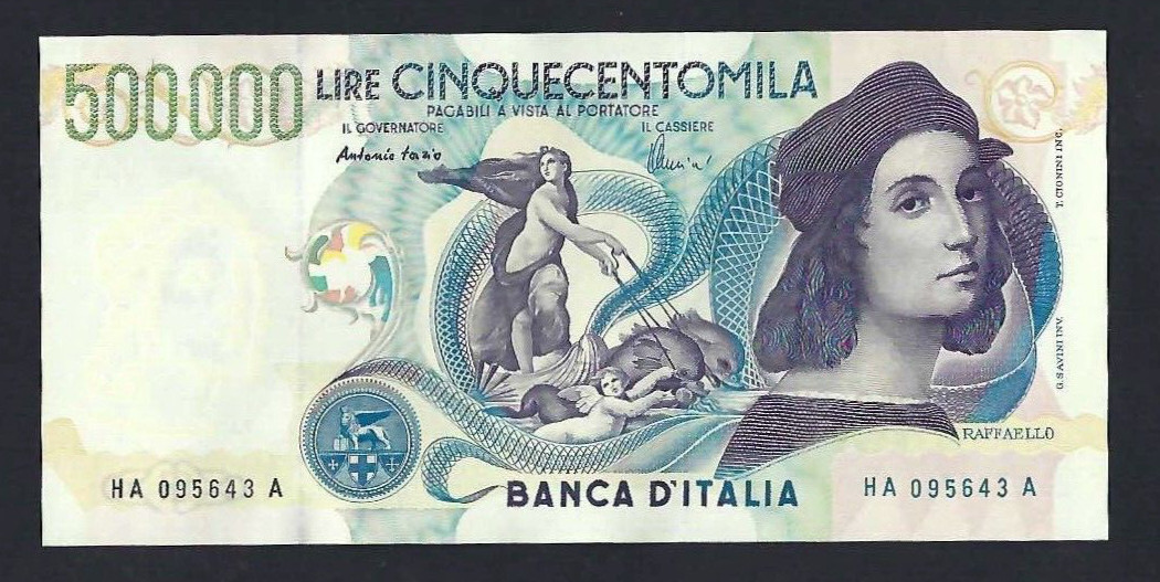 ITALIAN REPUBLIC 500000 LIRE RAFFAELLO SANZIO 1997 P-118 FDS- aUNC