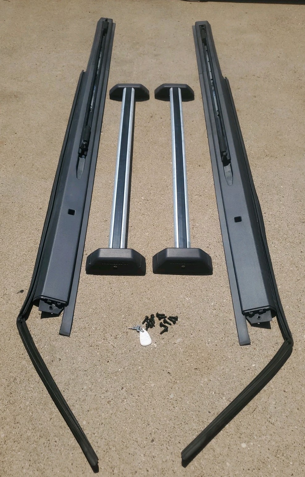 2006 - 2010 HUMMER H3 ROOF RACK LUGGAGE CARRIER COMPLETE RAIL SET W/KEY OEM 