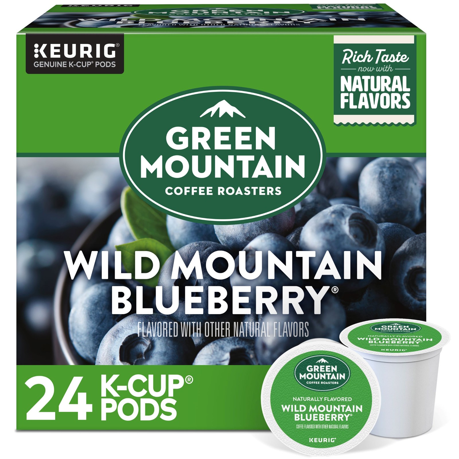 Green Mountain Coffee Wild Mountain Blueberry, Keurig K-Cup Pod, 24 Count