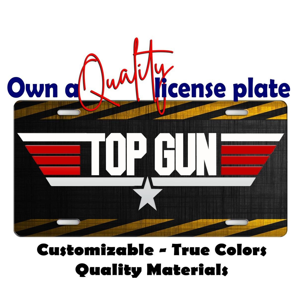 Top Gun Inspired License Plate Frame Bike Motorcycle Car Key chain Luggage Tag Top Gun Inspired License Plate Frame Bike Motorcycle Car Key chain Luggage Tag