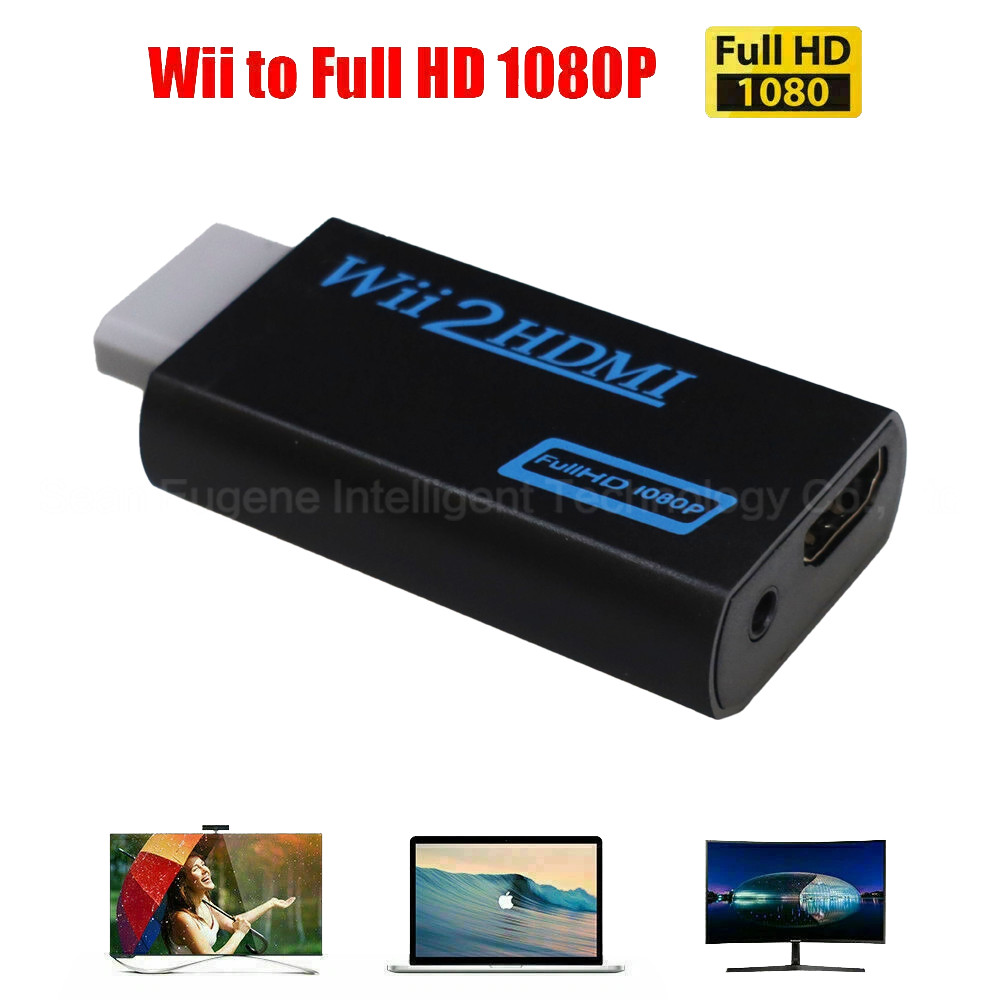 NEW Portable For Wii To HDMI Wii2HDMI Full HD Converter Audio Output Adapter TV