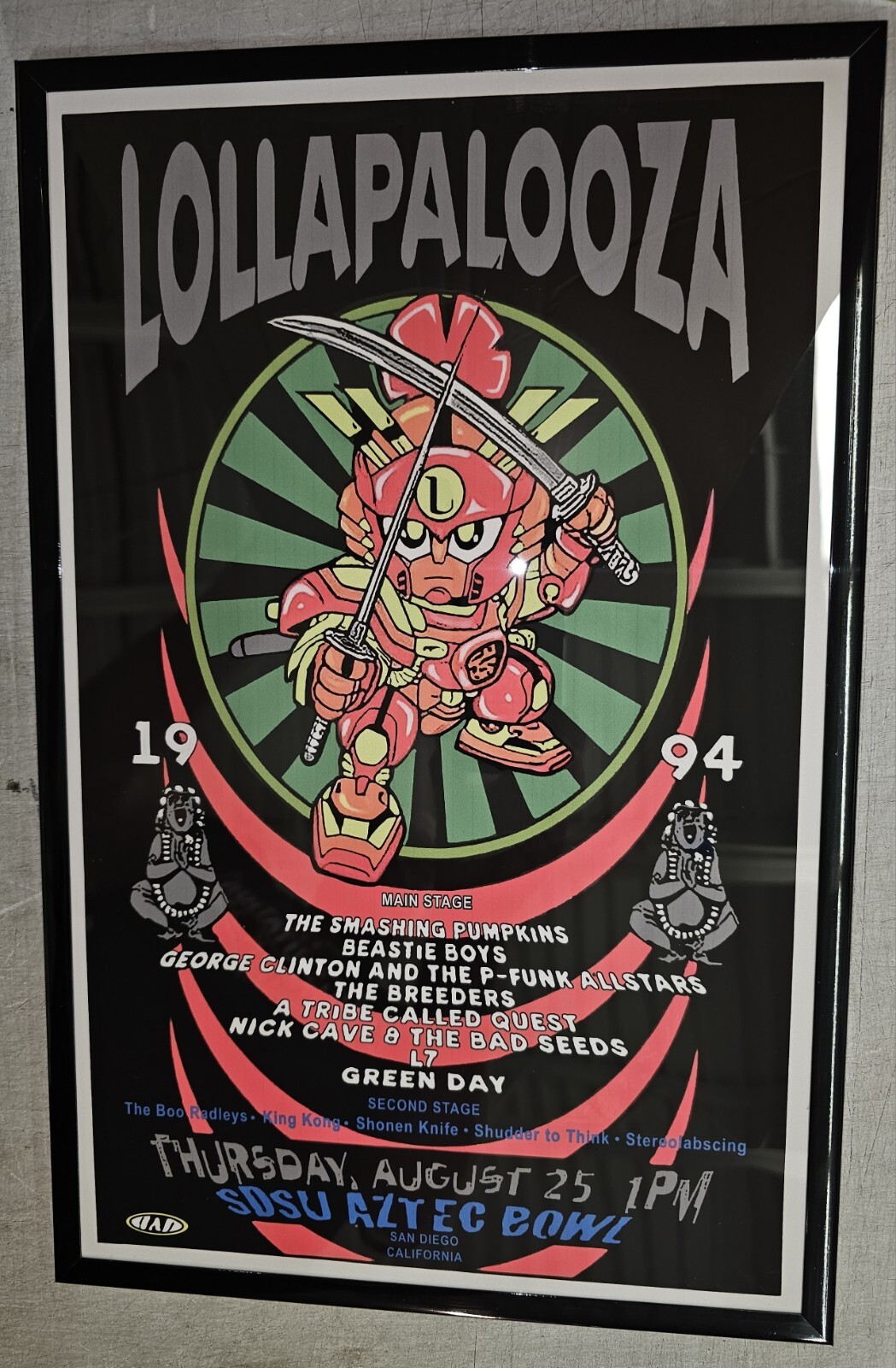 Lollapalooza San Diego 1994 Concert Poster - Framed