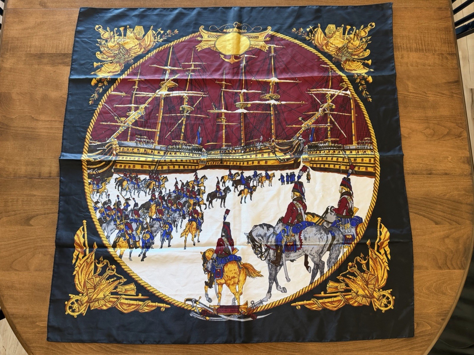 Faux Hermes Paris Ship Scarf 33”