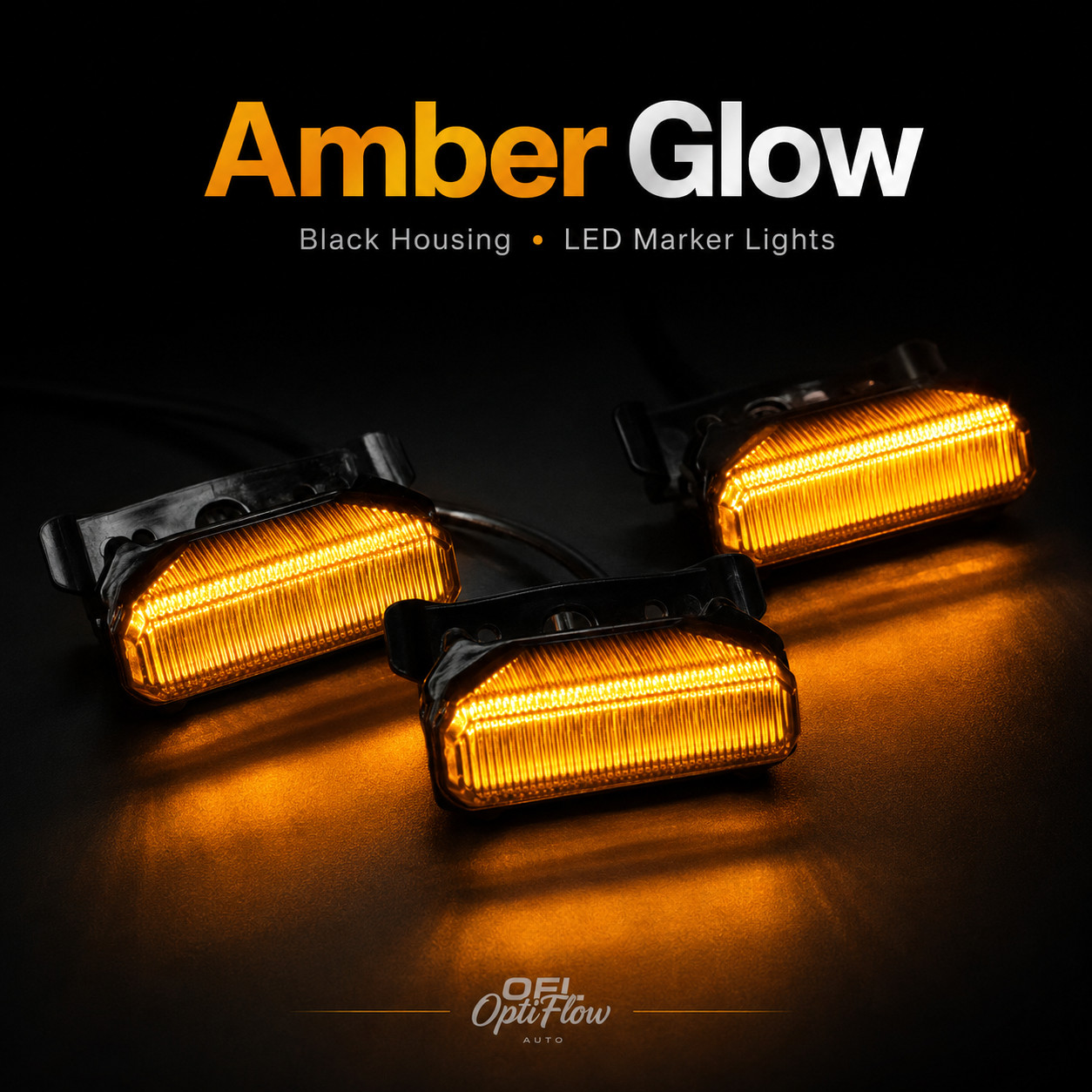 3PCS Amber LED Grille Marker Lights For Toyota Tundra 2014-2020 TRD Pro