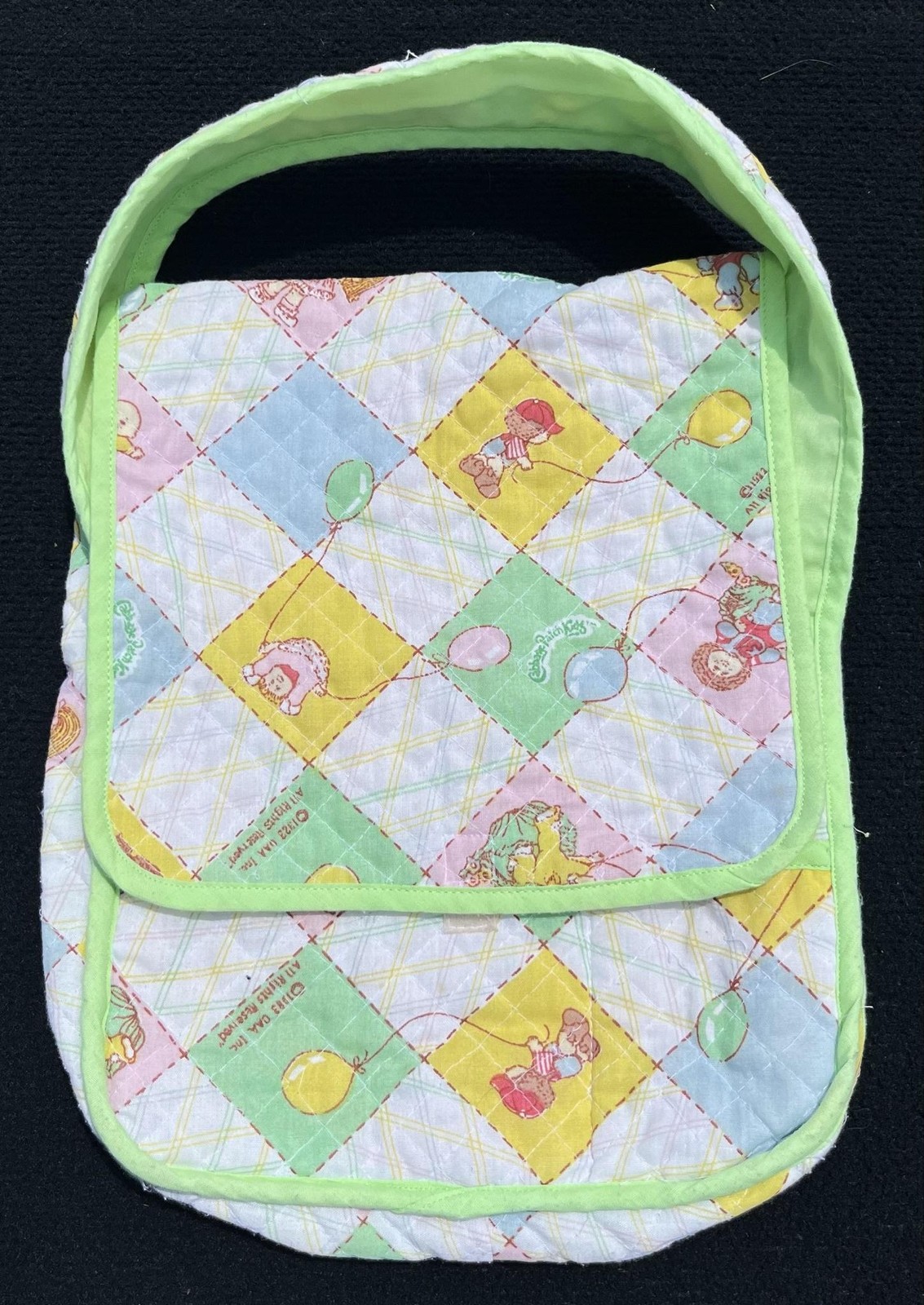 Vintage 1983 Cabbage Patch Kids Quilted Carrying Case Bag Pastel Balloon Print