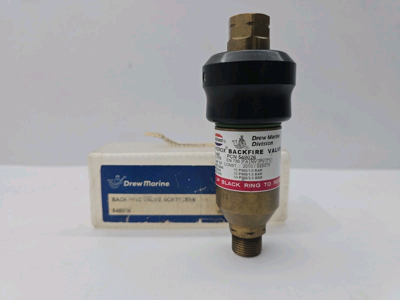 NEW DREW MARINE PCN 548026 BACKFIRE VALVE ACETYLENE