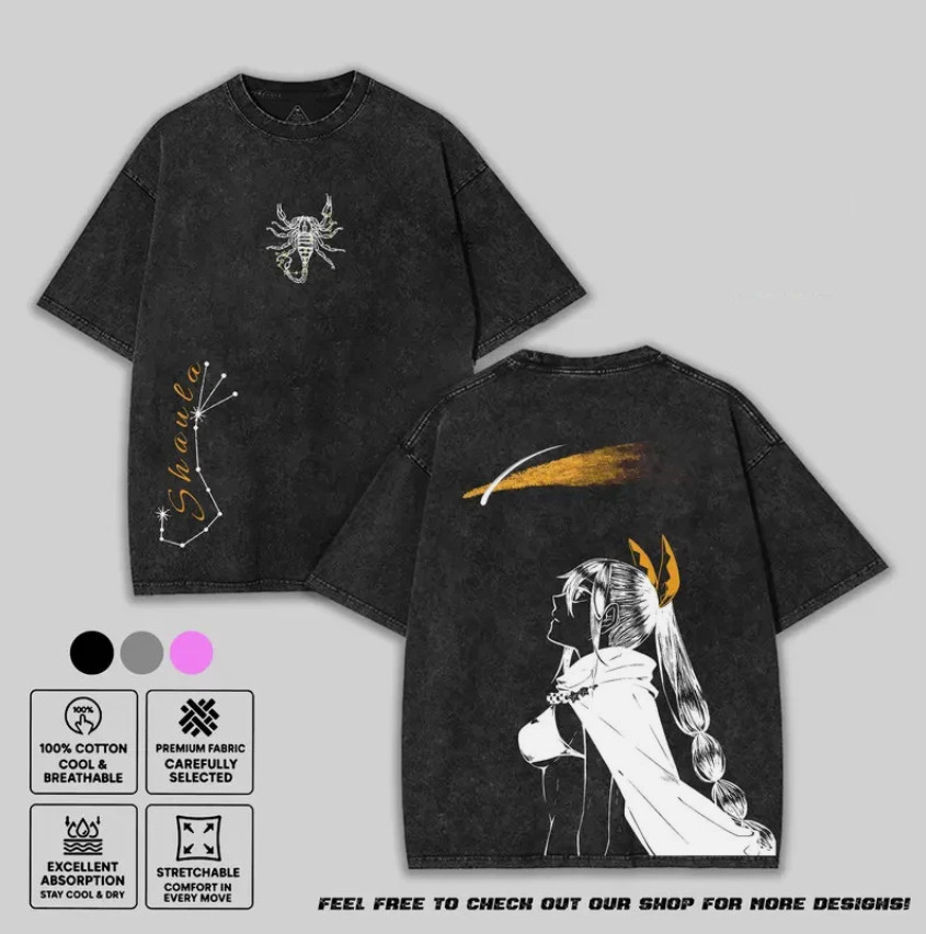 Re Zero Shaula Anime Tee Scorpio Constellation Vintage Graphic T-Shirt Unisex 
