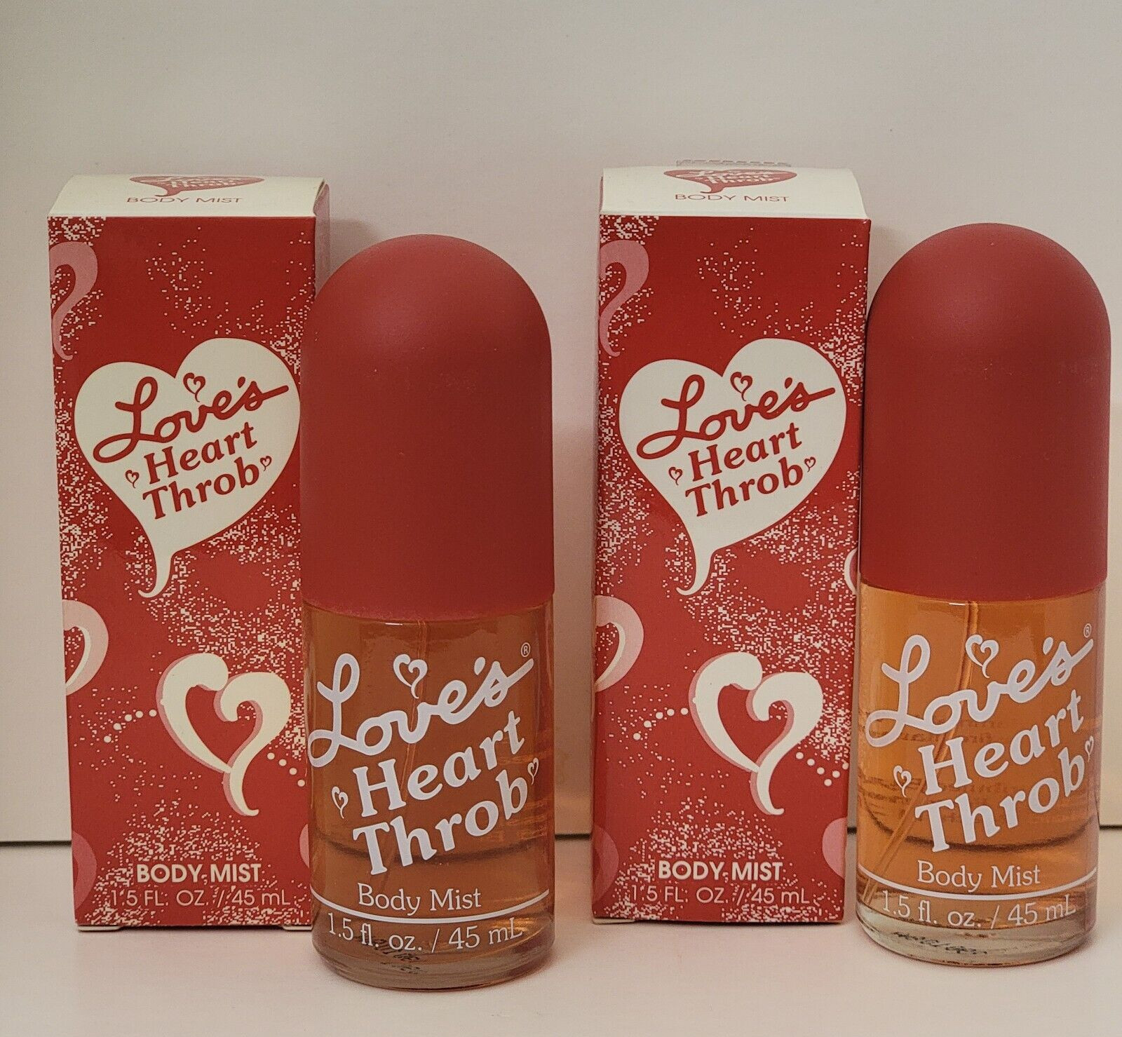 2 pk DANA LOVE\'S HEART THROB BODY MIST 1.5 oz ea Very RARE New in Box 2 pk DANA LOVE\'S HEART THROB BODY MIST 1.5 oz ea Very RARE New in Box