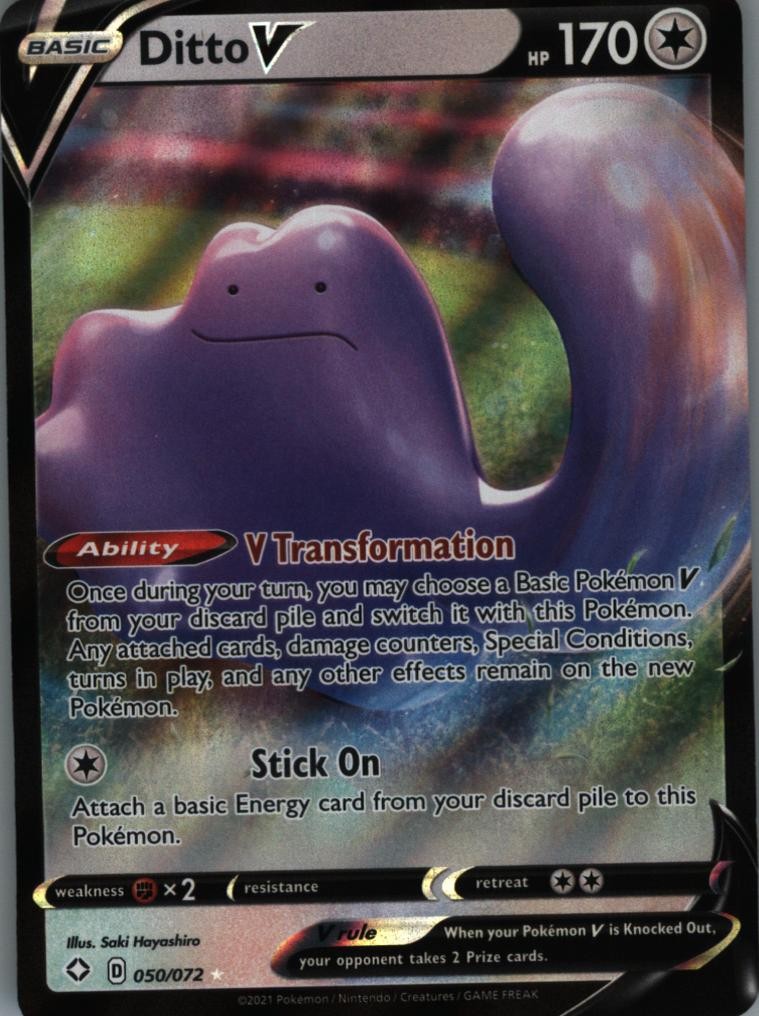 Ditto V Holo Ultra Rare Shining Fates 050/072 NM Ditto V Holo Ultra Rare Shining Fates 050/072 NM
