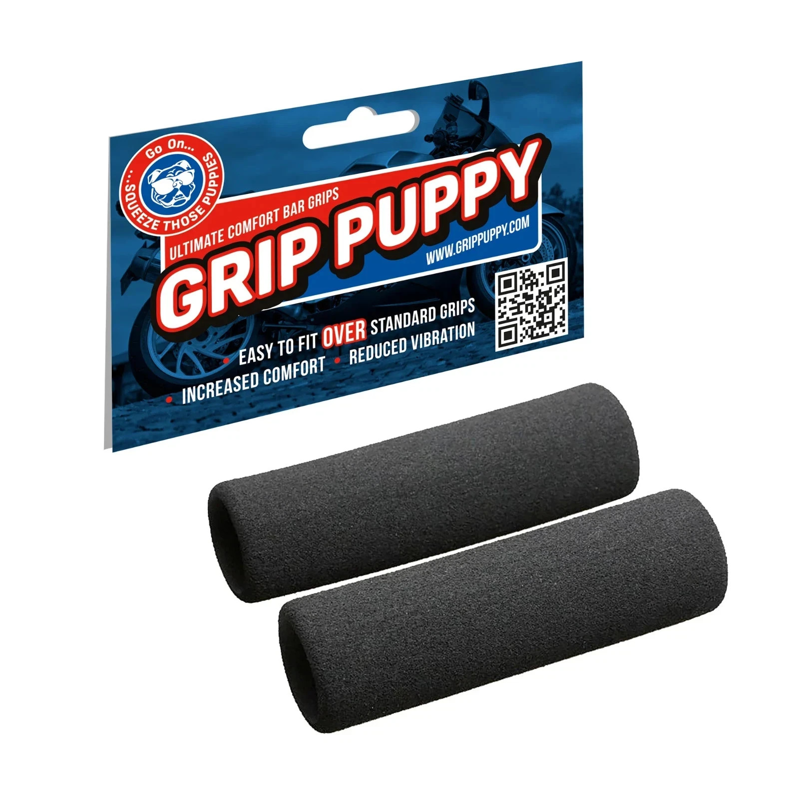 Grip Puppy Motorcycle Comfort Foam Over Grips Anti-Vibration Handlebar Sleeve