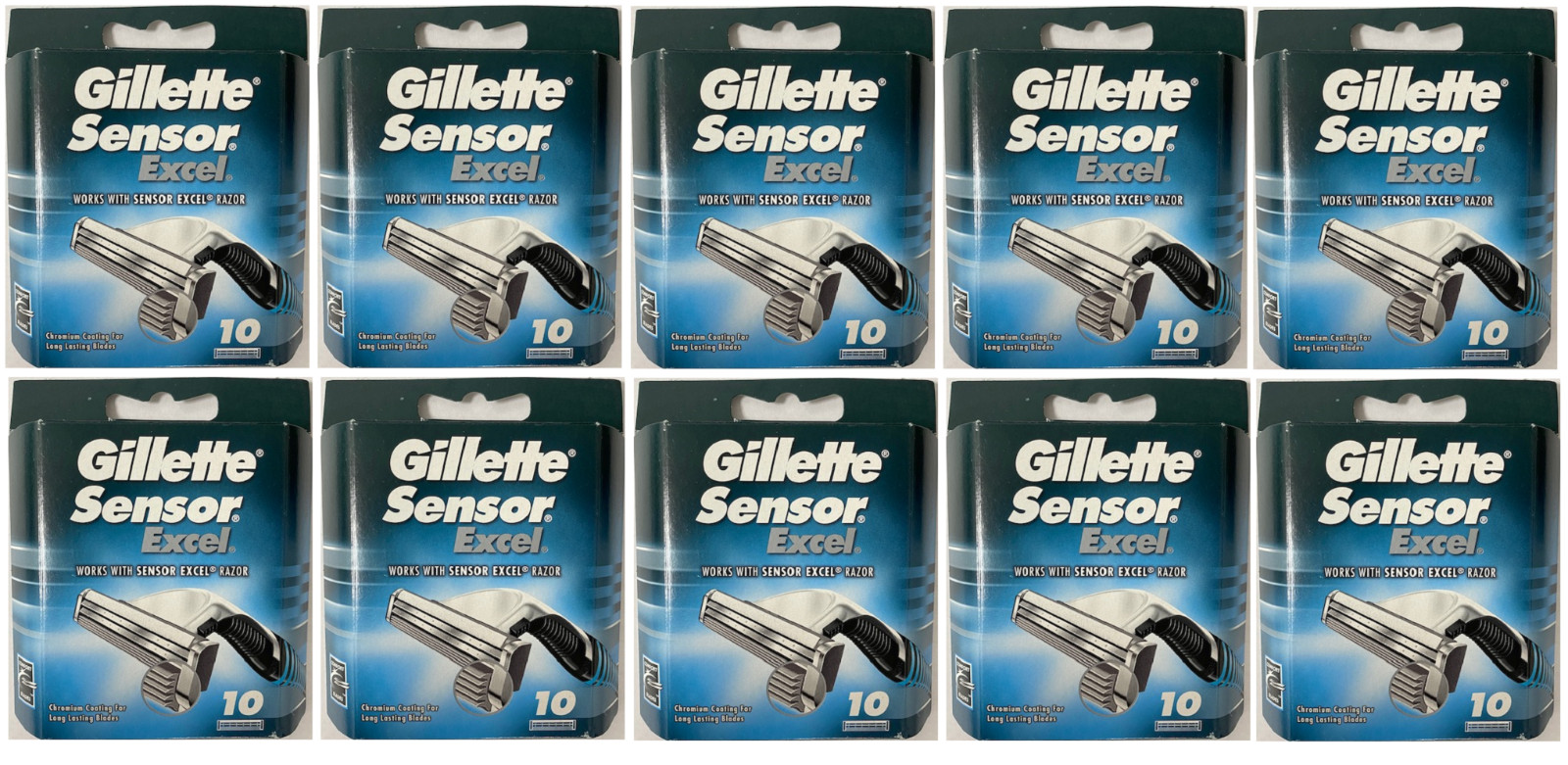 Gillette Sensor Excel Razor Blades - 100 Cartridges