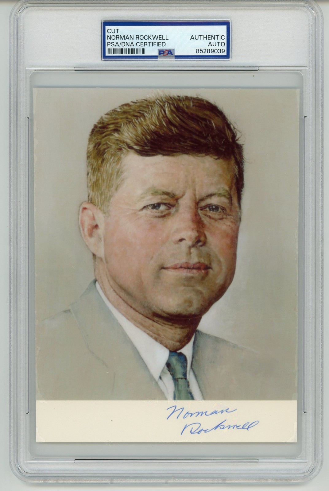 Norman Rockwell ~ Signed Autographed John F. Kennedy Print ~ PSA DNA Encased Norman Rockwell ~ Signed Autographed John F. Kennedy Print ~ PSA DNA Encased