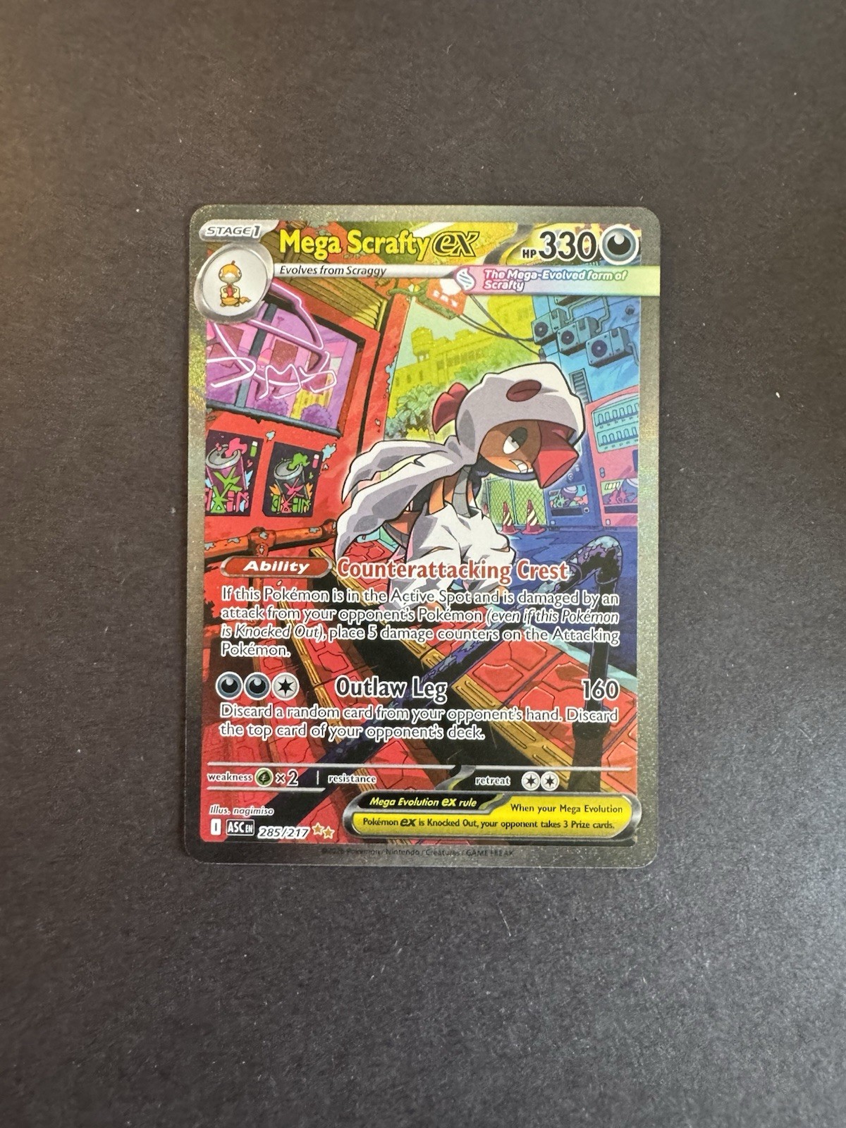 2026 PKMN Ascended Heroes Mega Scrafty EX Special Illustration Rare #285/217 NM