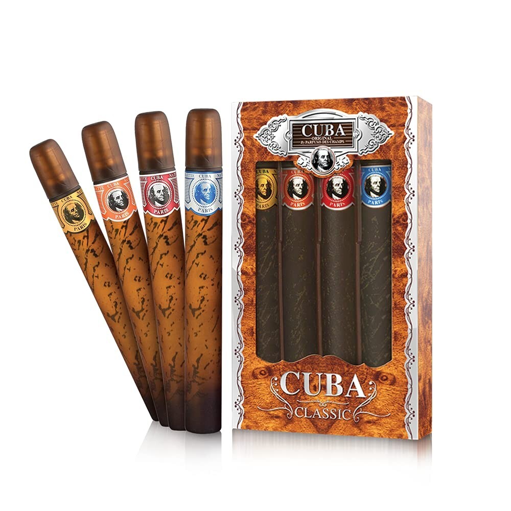 Cuba Original 4Piece Gift Set Men 4 X 1.17 Oz (Gold/Blue/Red/Orange) Perfume Cuba Original 4Piece Gift Set Men 4 X 1.17 Oz (Gold/Blue/Red/Orange) Perfume