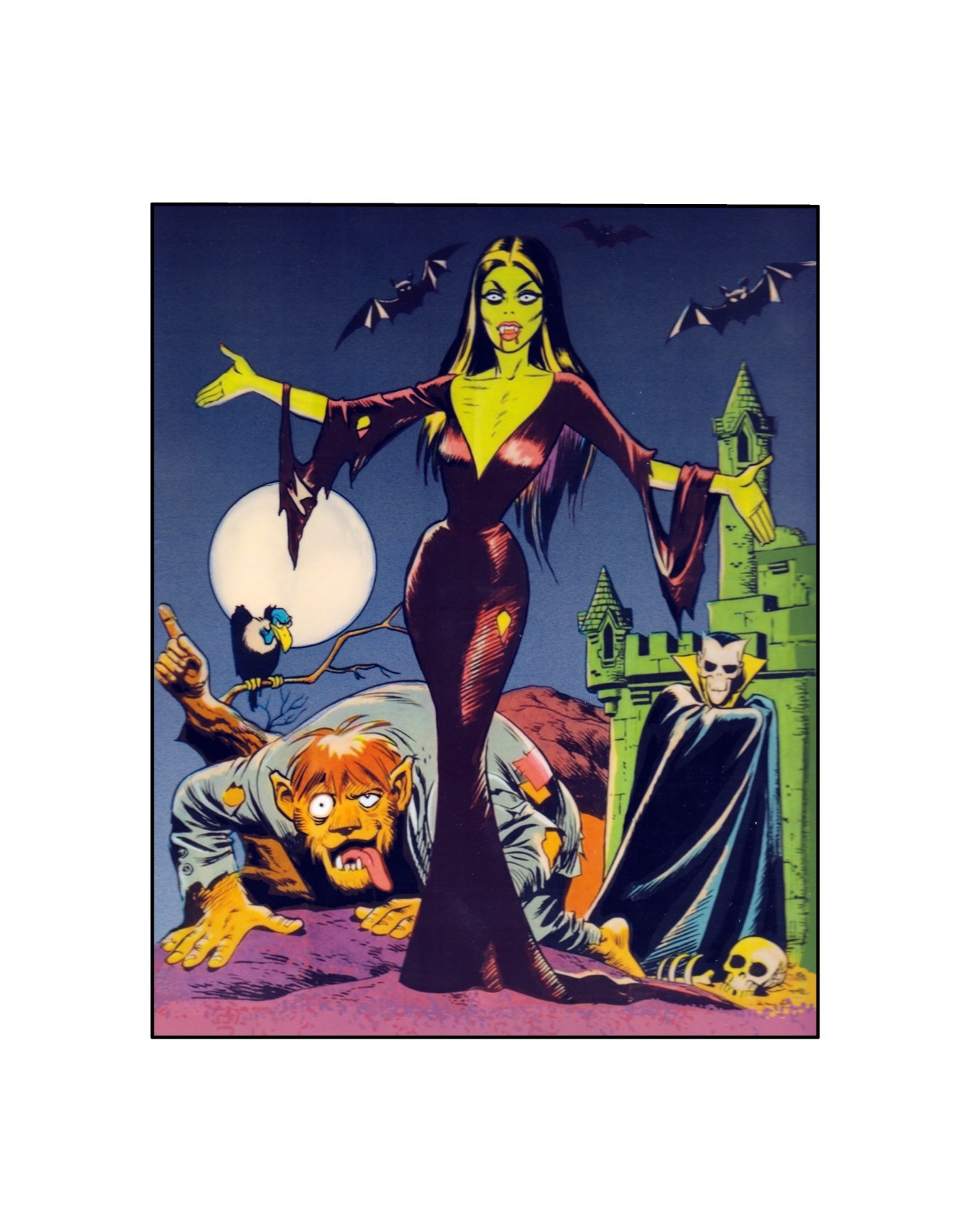 Vampira/ Visit Transylvania /Topps Travel Posters Silver Age Sericel/ Wally Wood