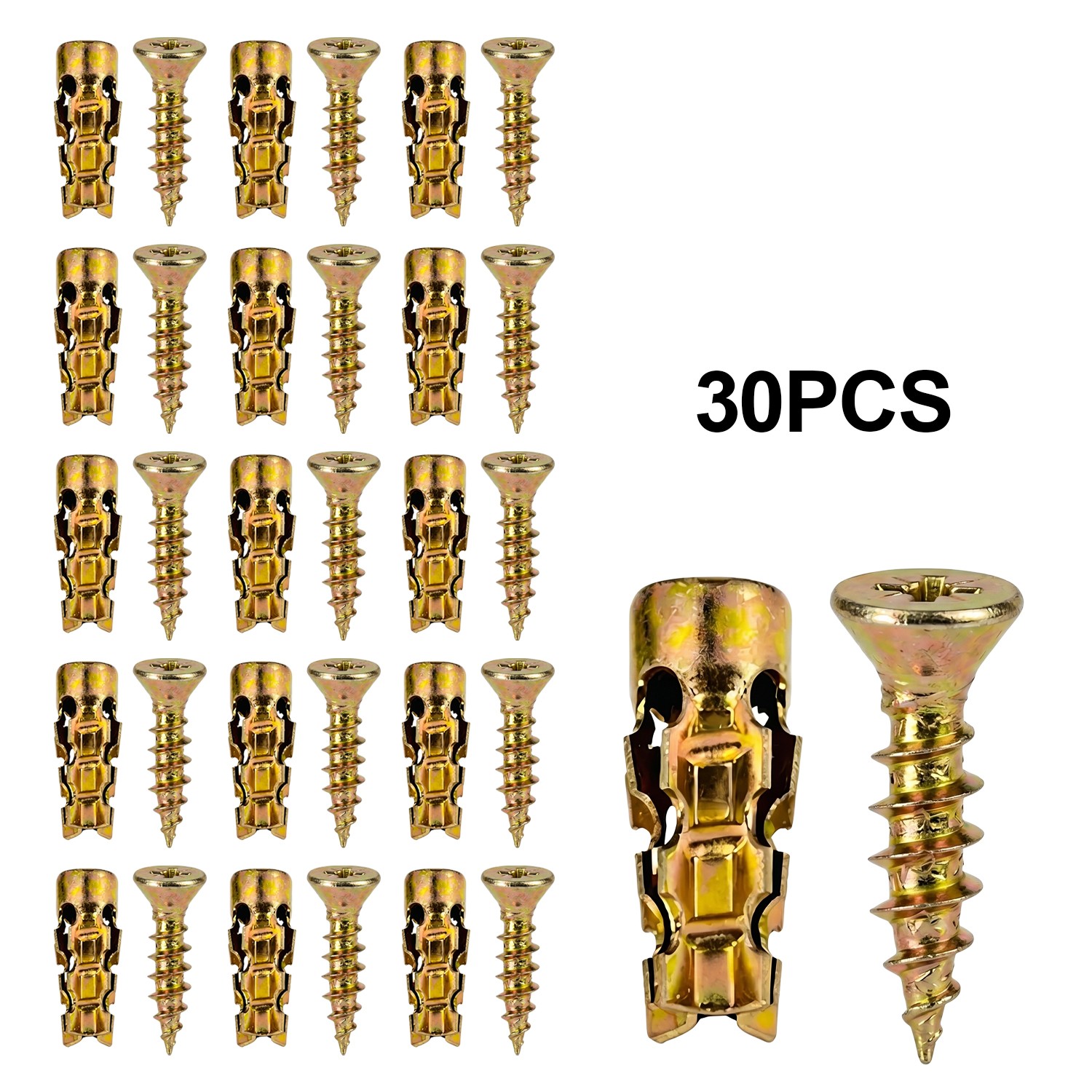 6×14mm Short Expansion Screw Set for Cabinet Hinge & Stripped Restoration-30/60X