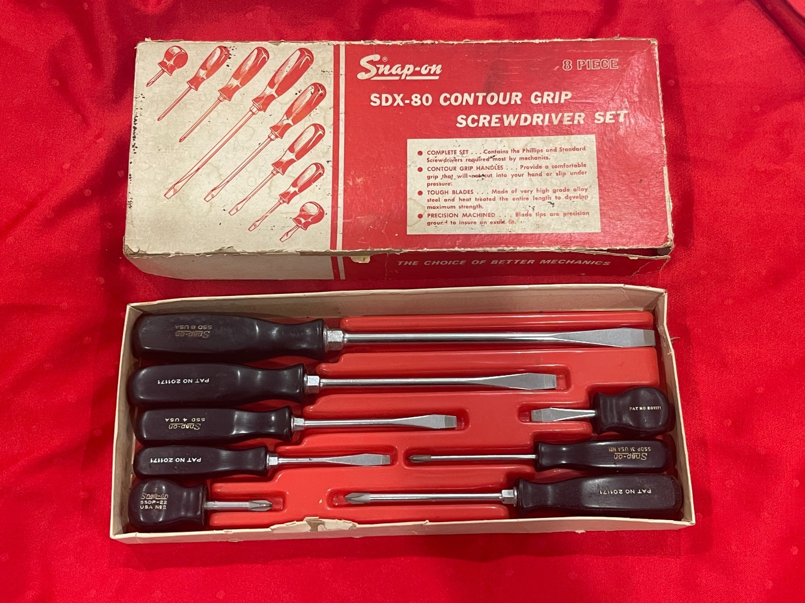 Vintage Collectible Snap-on Tools New SDX-80 8 Piece Screwdriver Set NIB
