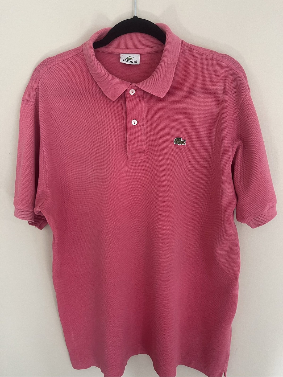 Lacoste Pink Polo Shirt Size Xl Cotton Classic Fit