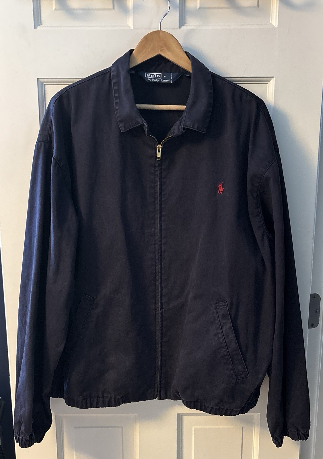 Vintage Polo Ralph Lauren Men\'s Navy Blue Harrington Jacket XL Vintage Polo Ralph Lauren Men\'s Navy Blue Harrington Jacket XL
