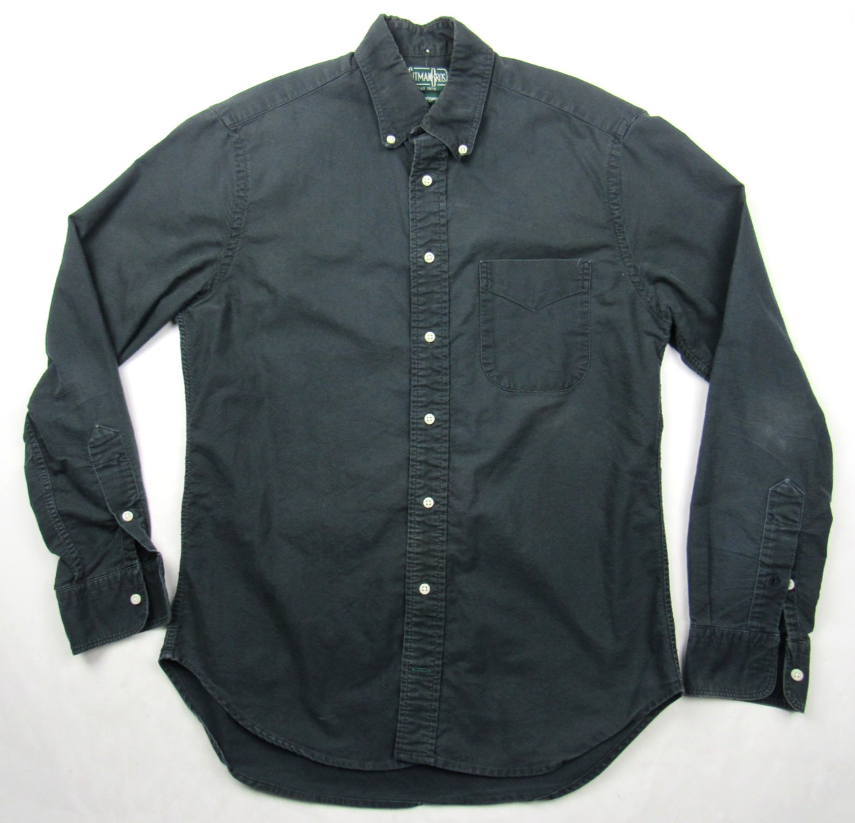 Gitman Brothers Vintage Shirt Mens Medium Black / Gray Oxford OCBD Made in USA