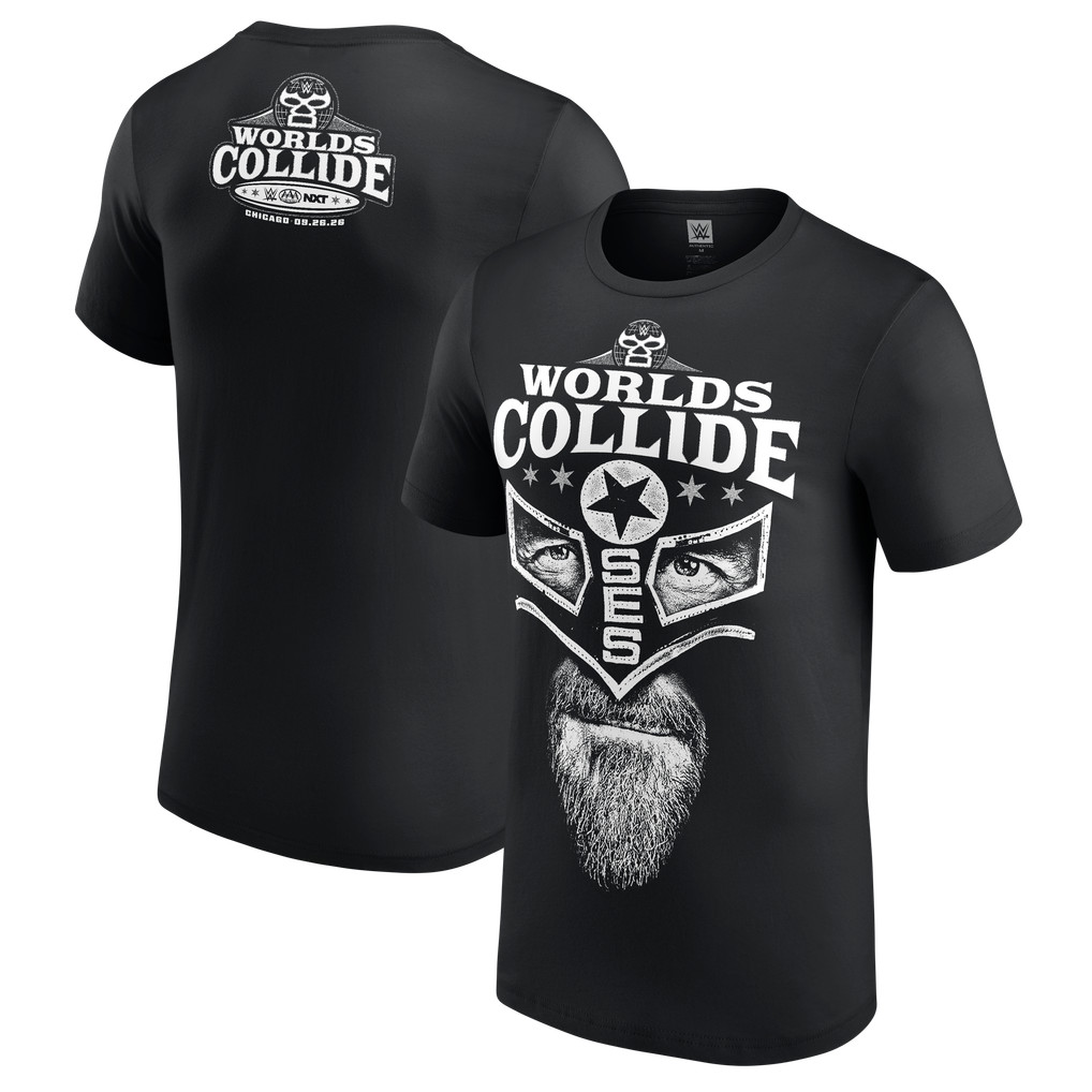 HOT ITEM Men\'s Black CM Punk Worlds Collide Chicago Punk Mask T-Shirt HOT ITEM Men\'s Black CM Punk Worlds Collide Chicago Punk Mask T-Shirt