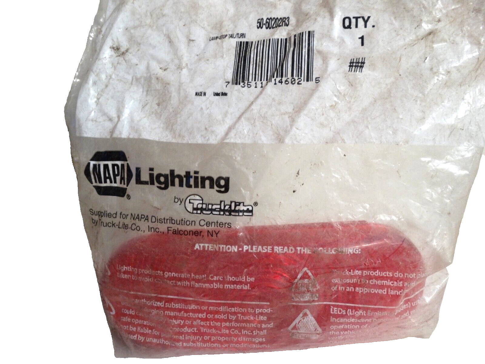 Napa by Truck-Lite 50-60202R3 Red Incandescent Stop Turn Tail Lamp Light