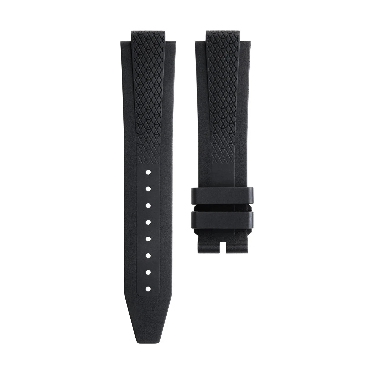 Convex Interface Fluorine Rubber Watch Band Strap For Cartier Ballon Bleu 42mm