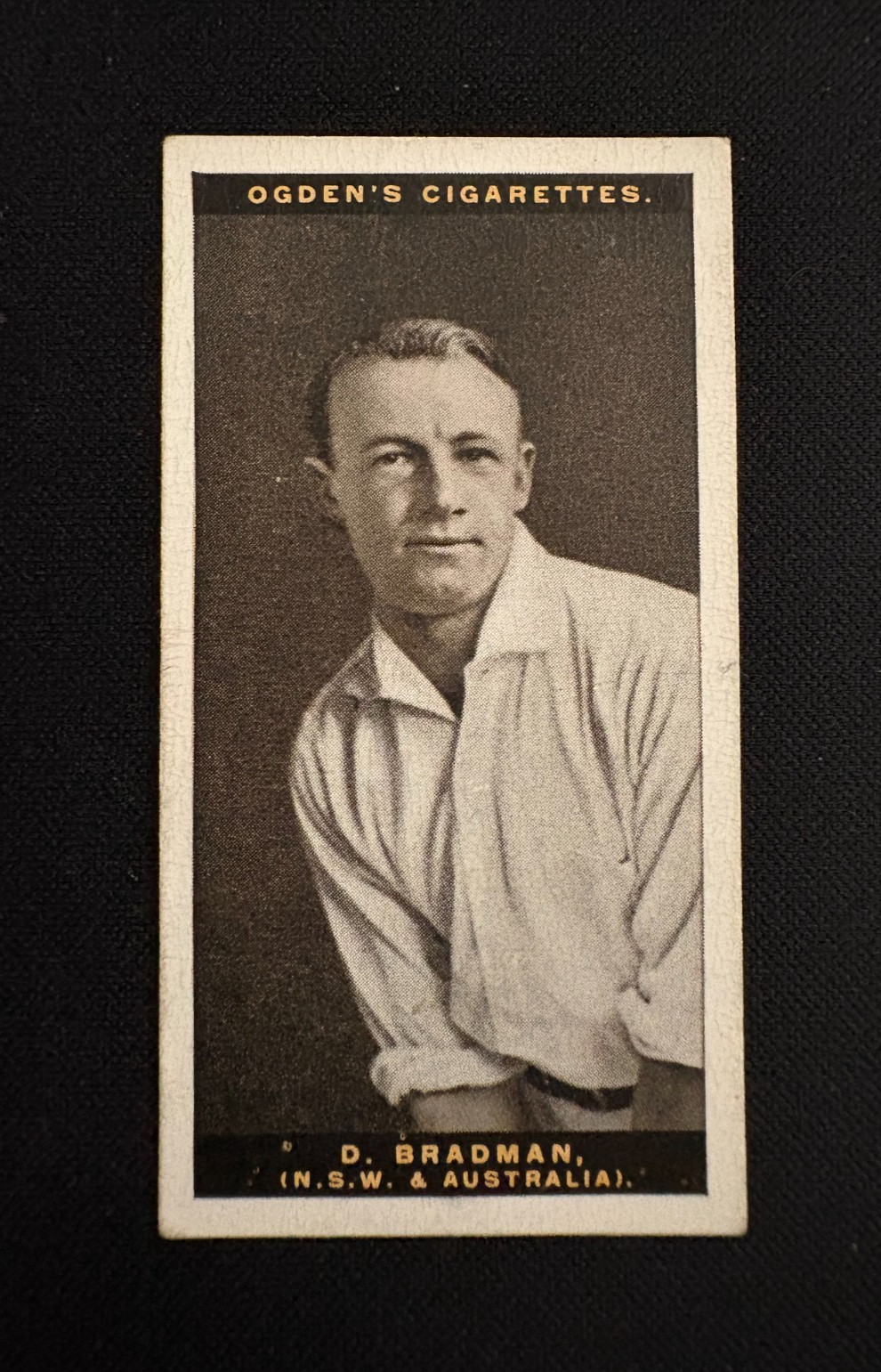 1928-29 OGDEN'S AUSTRALIAN TEST CRICKETERS DONALD BRADMAN ROOKIE RC CARD WILLS