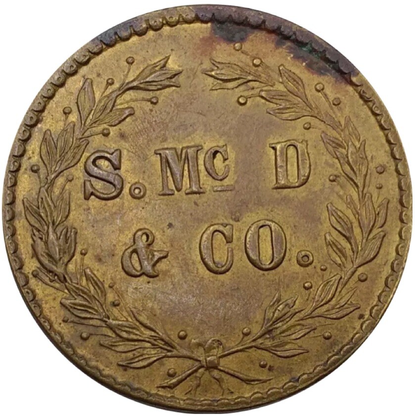 (1850\'s) Memphis TN 42b Drayage Check S McD & Co Merchant Token Rare