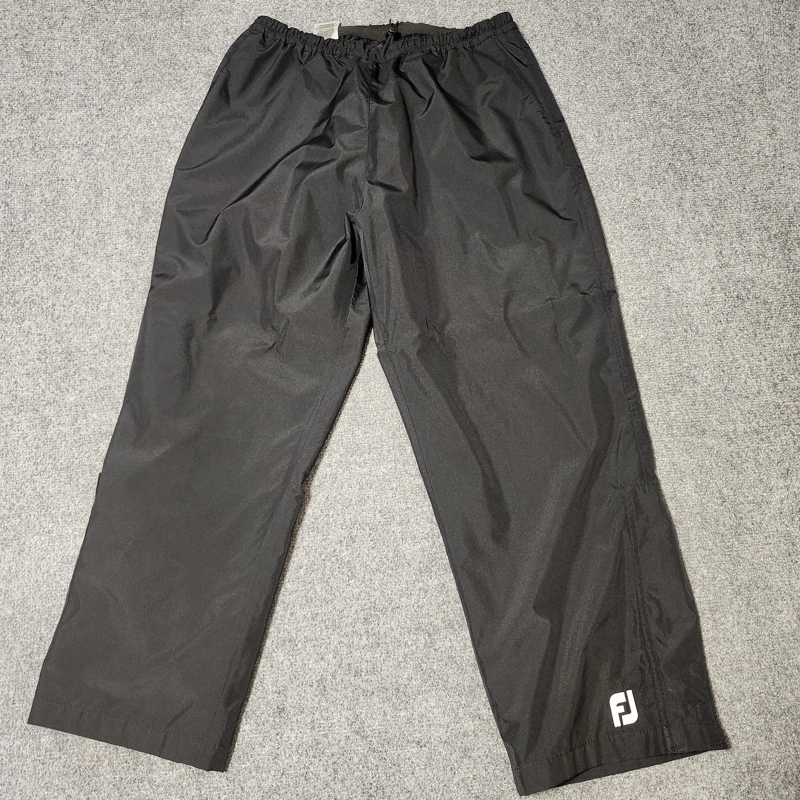 FootJoy DryJoys Pants Medium Black Golf Rain Water Windproof Ankle Zip Snaps