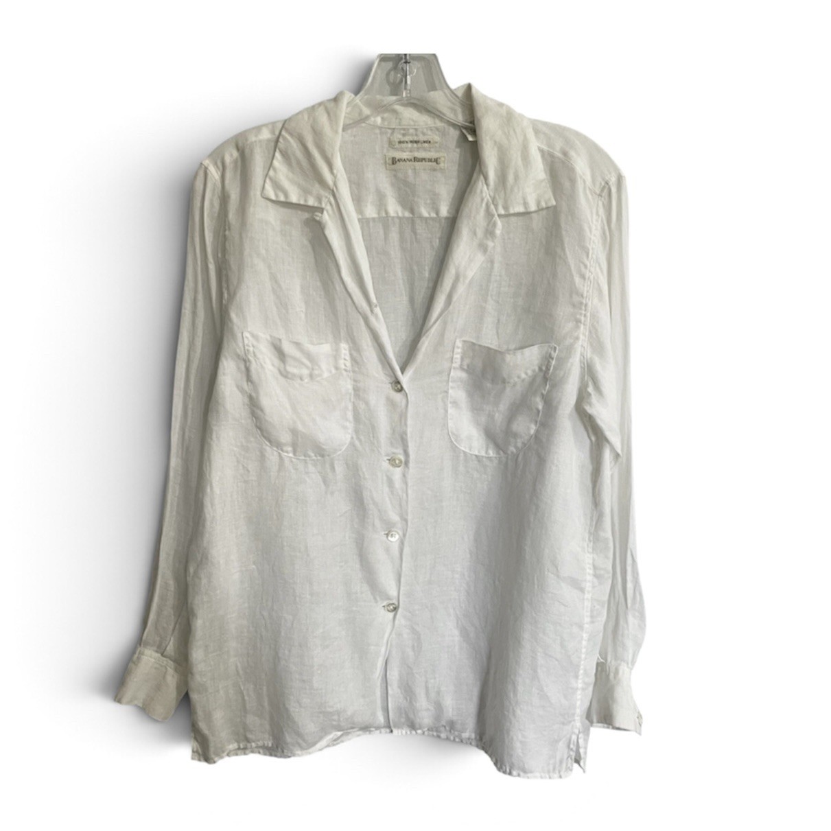 Banana Republic 100% Irish Linen Shirt Vintage 90s Button Down Size Small White Banana Republic 100% Irish Linen Shirt Vintage 90s Button Down Size Small White