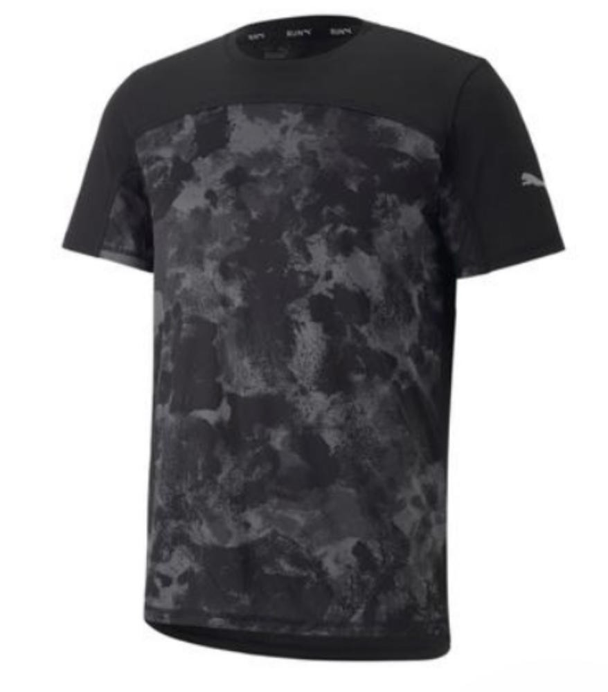PUMA Run All Over Print Graphic Short Sleeve Tee Puma Black SM