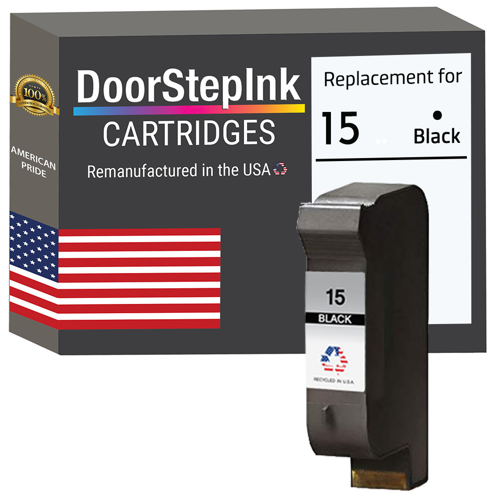 DoorStepInk Compatible  Ink Cartridge for HP 15 Black C6615DN-USA