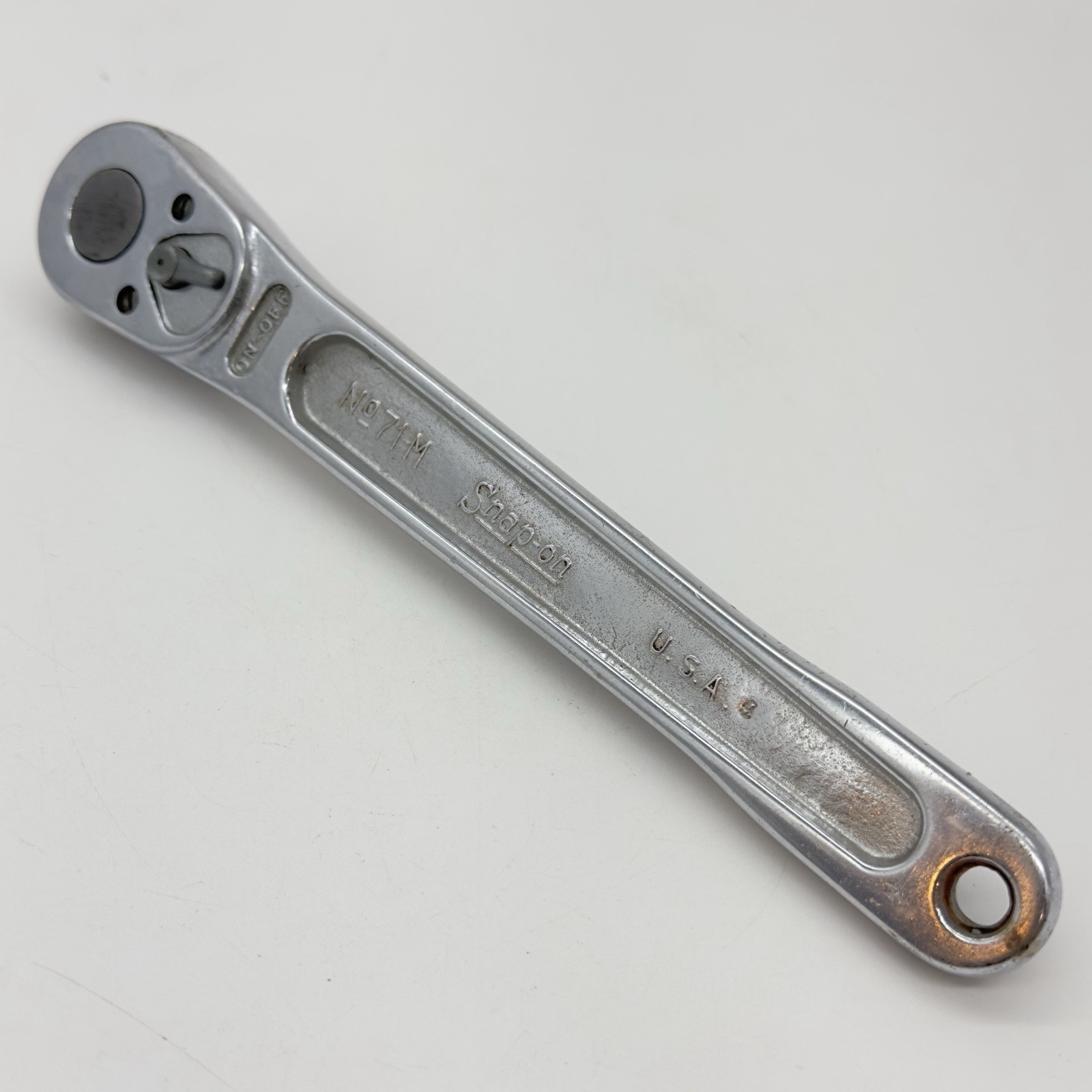 Vintage Snap On 1/2” Drive Ratchet Socket Wrench Model 71-M Made In USA GUC