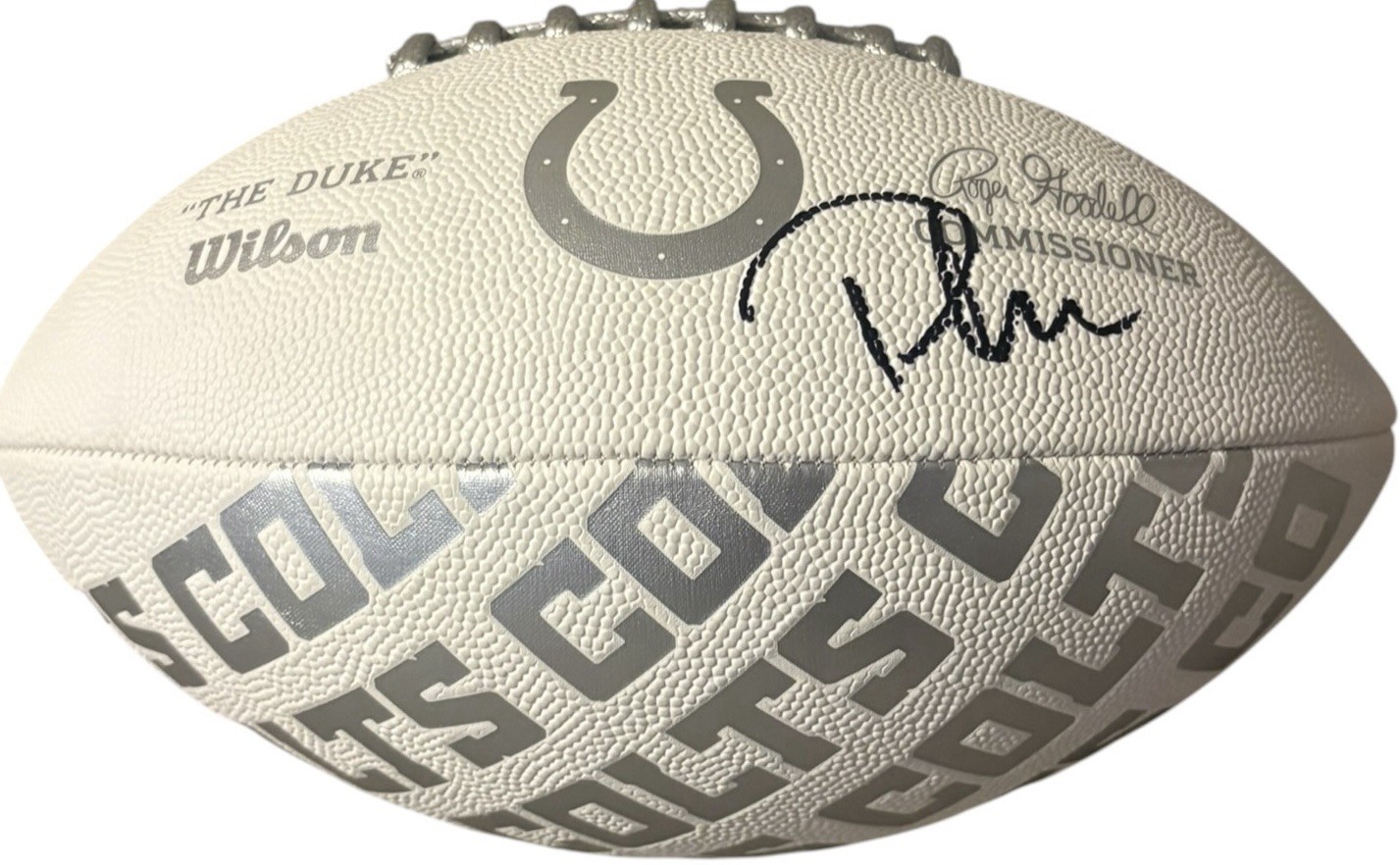 Indianapolis Colts Pat McAfee Signed Silver Logo Football JSA Certified